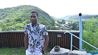 Blonde Czech Ariela Donovan drilled deep in doggy with humongous black cock GP1500