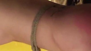 Whipped slut gets fucked by machine