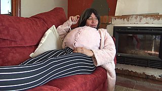 Horny Pregnant MILF Lets Stepson Fuck Her Hairy Pussy