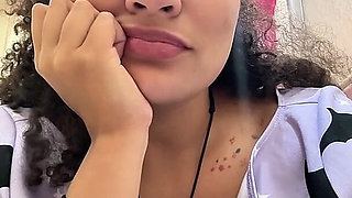 Gassy Milk-intolerant Girl on the Toilet and Farting