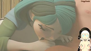 Gwen from Total Drama Island gives a blowjob in the restroom