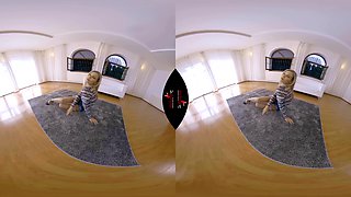 Kate Loves To Pose In Hose - Amateur Blonde Solo Stockings Virtual Reality Video