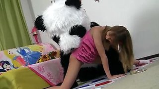Chick plays with unusual sex toy