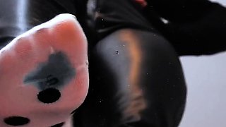 Close up cock jerking solo