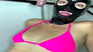 Busty amateur glory hole babe gagging with enthusiasm
