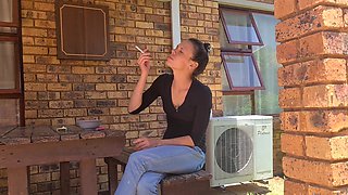 Piss Desperation Wetting My Jeans Outdoors Smoking