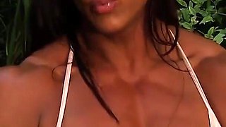 Amber Rubs Her Big Clit and Wet Pussy on Park Bench