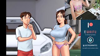 Streamer babe in lingerie gets playful in Summertime Saga episode two