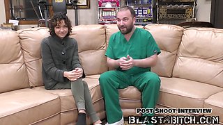 Brooklyn Rossi gives a steamy blowjob, gets pounded hard, and is covered in a massive load of cum