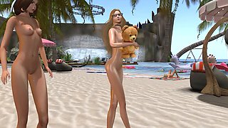 SECOND LIFE - naked girls dance in the FSNB