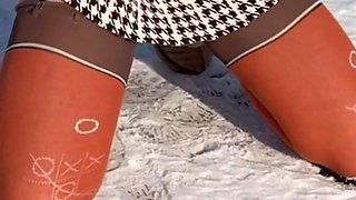 Walking in the Park, on the Ice, Undressing and Photo Session