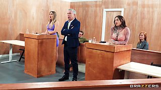 Sexcourt A Case Of Tit For Spat: Anal Threesome with Mick Blue, Natalia Starr, and Chantal Danielle