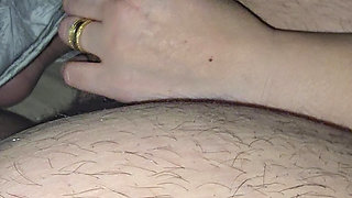 Sexy and hot step mom gives step son a perfect handjob after honeymoon