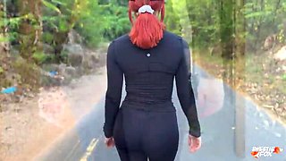 Morning Run Hookup with Sweetie Fox: Doggystyle & Creampie in Workout Clothes