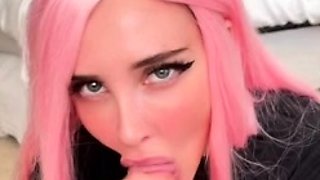 Petite amateur redheaded teen pisses and sucks cock