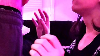 HD POV shaved brunette fucking your big cock