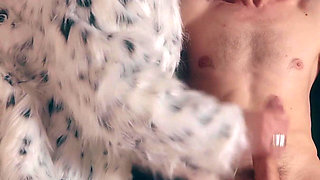 Chess Loser Gets Destroyed - Dominant MILF in Fur Coat & Spandex Leggings Takes Control with Rough Handjob & Amazon Ride