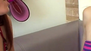 Hot lesbian action with blonde and redhead