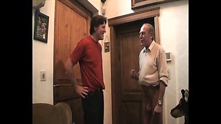 Grandpa fucks teen granddaughter deep throat then granny and friend join for taboo family foursome