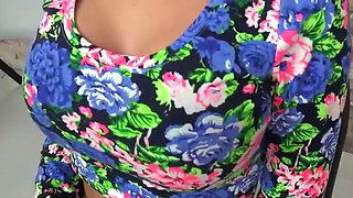 Brunette with fake breasts wants his enormous dick