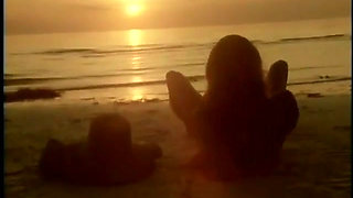 Curvy Beach Baby with Cute Breasts Has Loud Orgasm in Water