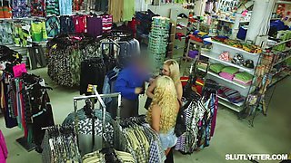 Caught Shoplifting Teen Gets Hard Gangbang Lesson From Loss Prevention Officers