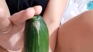 Playing with Huge Cucumber Do You Like It?
