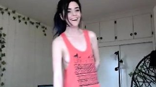 Busty brunette solo masturbation