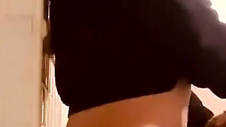 Horny Wife Eating Pussy in Kitchen, Horny, Against the Column I Put Him on His Knees to Suck Pussy