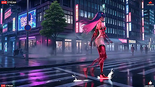 Sensual Cyberpunk Girl in Punk Style - Multiple Hot Scenes