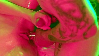 Oiled and Fucked with XLong Dildo Double Penetration