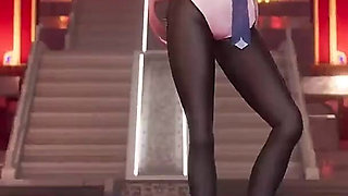 [mmd] Marionette Erotic Uniform Black Stockings