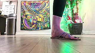 6'7 Giantess Crushes the Ground in Sandals Intense Slow-mo Stomps POV