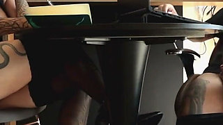 Hot Secretary in Stockings, Glasses and Heels Gets Fucked on the Table