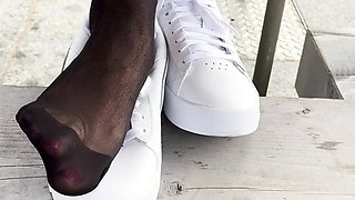 Maitresse Madelines solo foot fetish POV