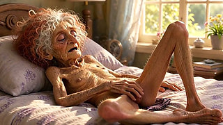 90 Year Old Woman Masturbates Her Wrinkled Ugly Pussy