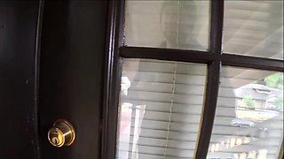 Amateur adorable blonde and brunette girls doing blowjob