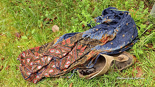 Nature-girls Dirty Feet Enjoy Wind, Rain, Mud and Stones (natural Sound Version - No Music)
