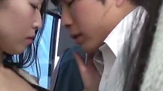 Crowded Bus Rush. Black Stockings Lady Feels Close Press, Curves Draw Eyes as She Guides It Closer - Part 1