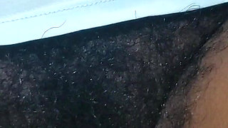 Stepmom Teasing with Hot Lingerie Hairy Pussy Close-up