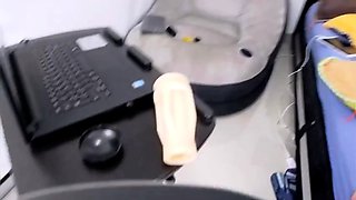 Blonde is flashing her big boobs in the outdoors