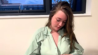 Gorgeous British 18 Year Old Sucks Cock And Plays With Cum