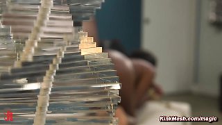 Ebony MILF is tied up and punished