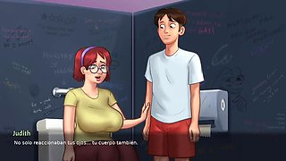 Summertime Saga Sex: College Girl Fucks Best Friend and Hot Teacher