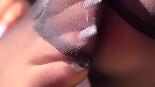 Seductive Nylon Feet Tease