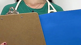 POV Professional Physical Exam in Green Scrubs