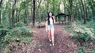 Horny Brunette Teen POV Outdoor Blowjob - Outdoor Cum in Mouth