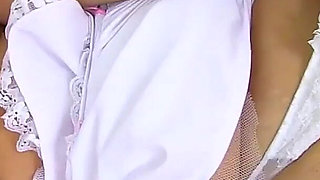 Busty MILF Lulu From the UK Is Looking Very Sexy in Her White Nurse Dress