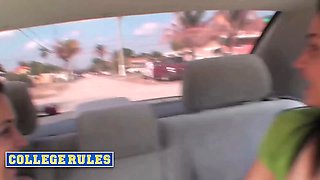 College rules - wild coeds submit a video with public displaying, car oral jobs, and steamy fantasies