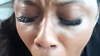 Hot Ebony Charlotte Lavish Blows White Mystery Man